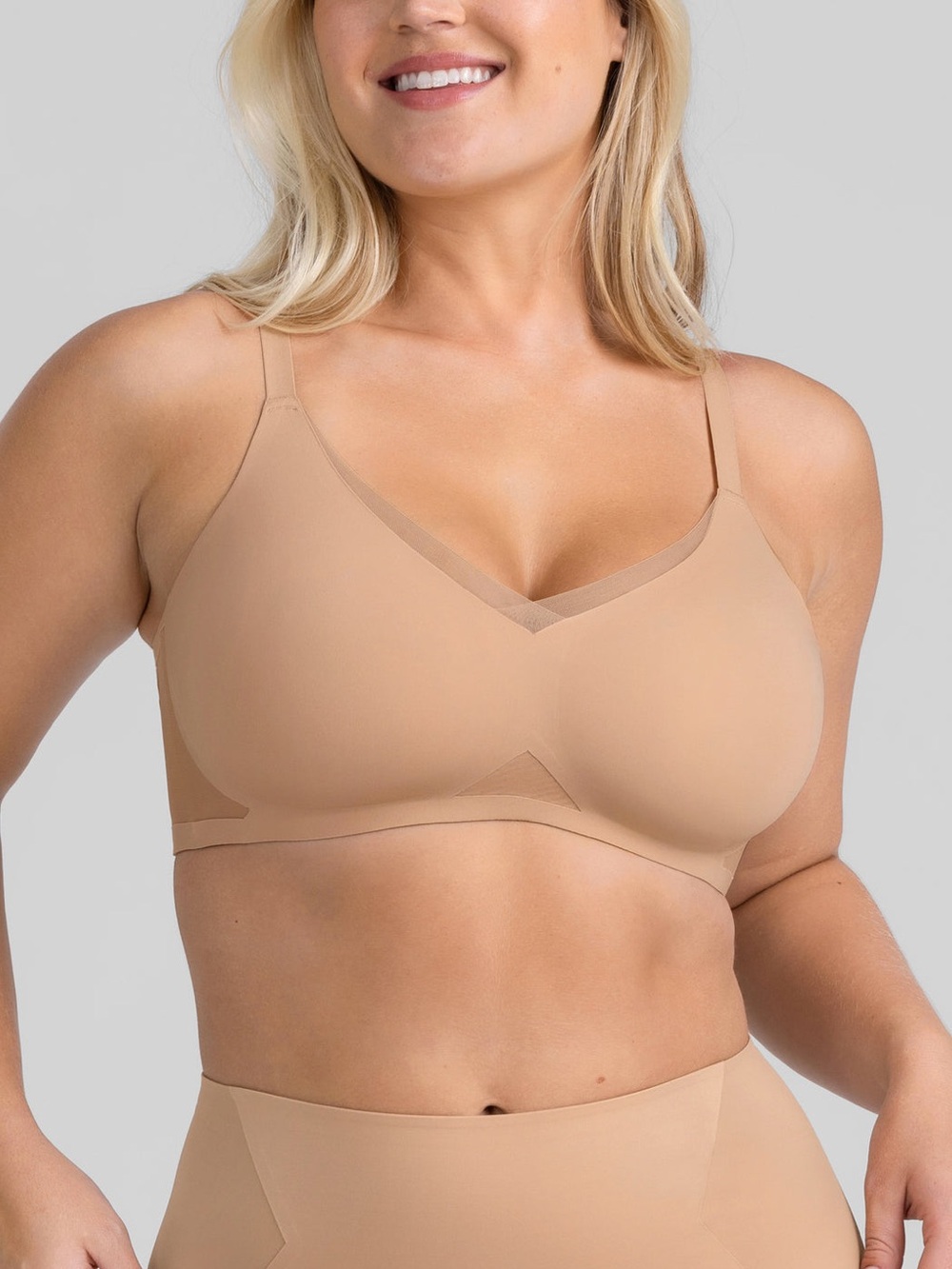 Honeylove Smooth Liftwear Crossover Nude T-Shirt Bra 36 B/C